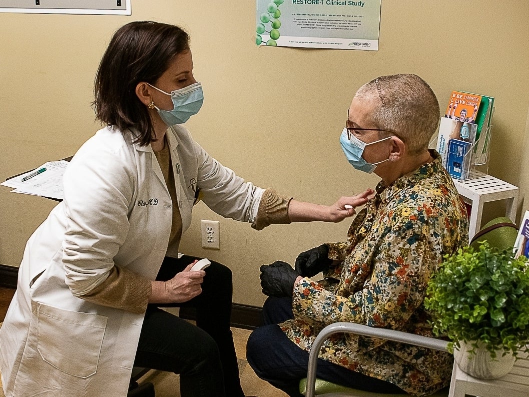 Patient being treated for parkinson's disease by dr. elana clar