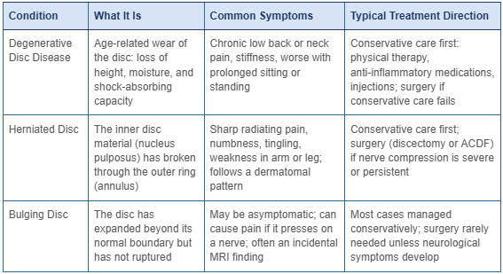 New Jersey Brain and Spine | Degenerative Disc Disease vs. Herniated Disc vs. Bulging Disc: What's the Difference?